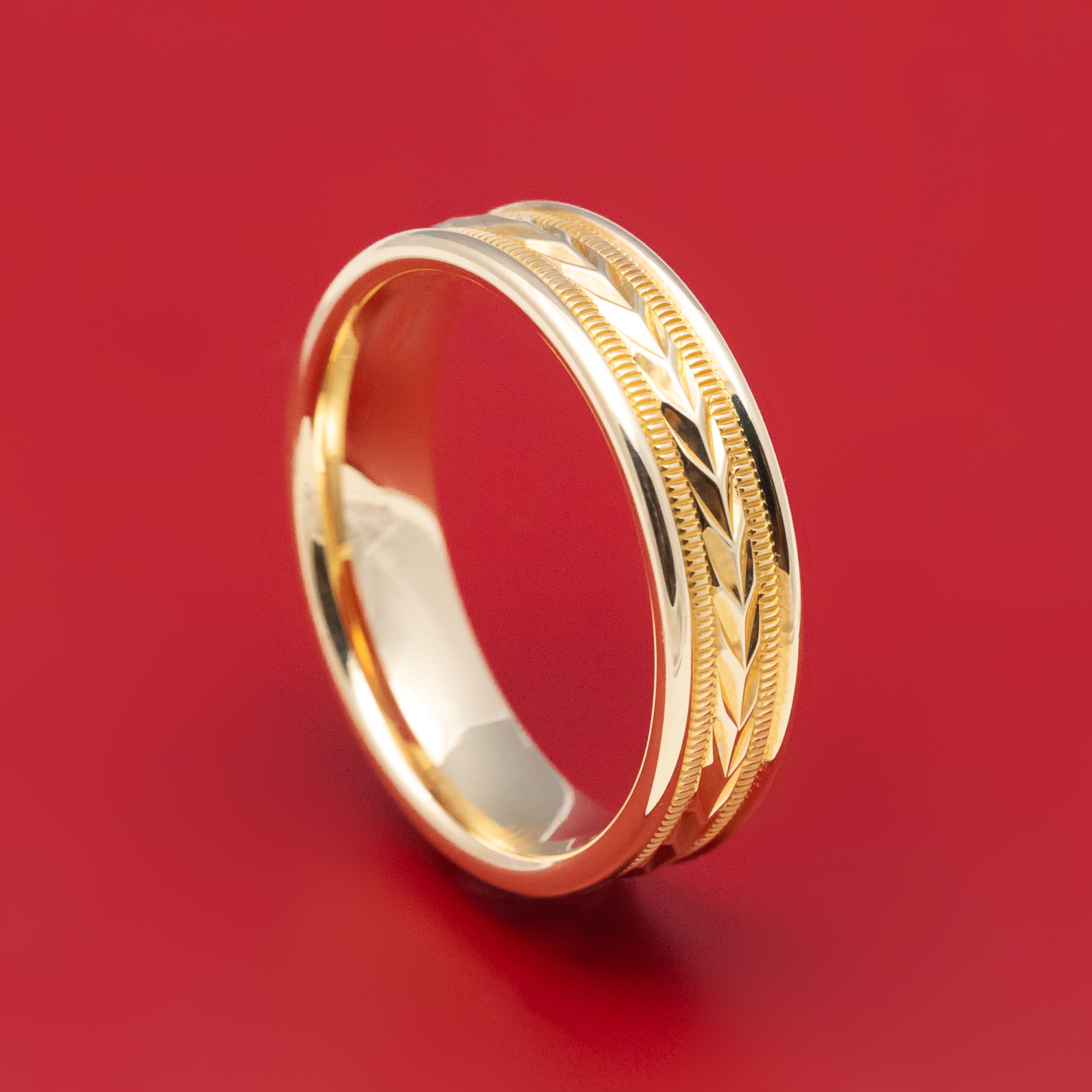 Gents Gold Wedding Ring Celtic Knot Design | Bridal Jewelry